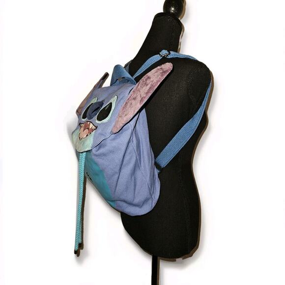 Disney Parks Stitch Canvas Backpack Drawstring & Magnetic Closure 14x12x5 READ main image 6